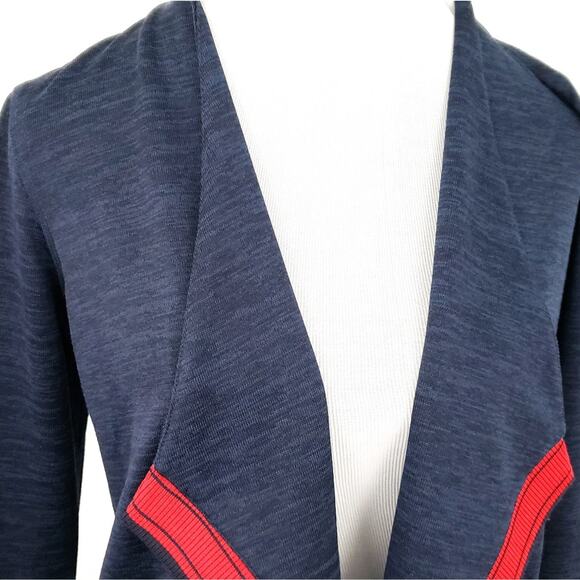 Talbots Navy, Red Open Front Cardigan Sweater SMALL Petite Layering  SP - Picture 6 of 7